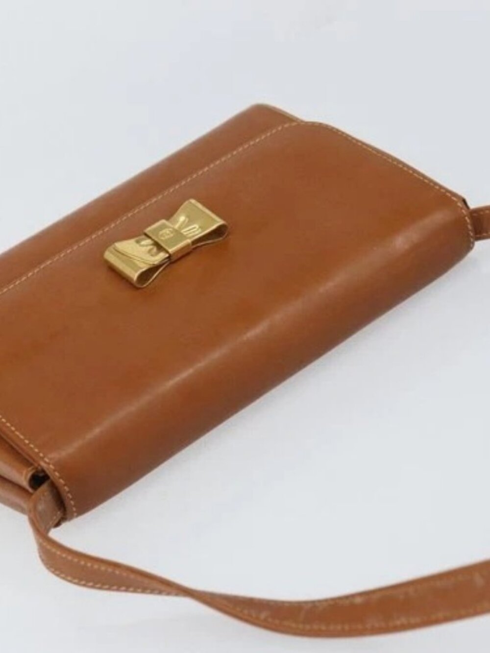 GUCCI Shoulder Bag Leather Brown Gold Auth bs32827 - Picture 6 of 16